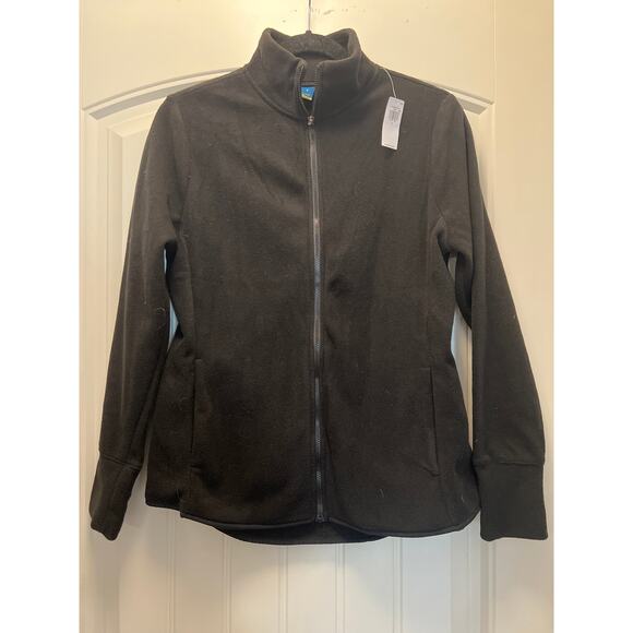 NWT Old Navy Women’s Long Sleeve Microfleece Zip‎ Up Jacket Size S Black Comfort - Picture 2 of 5